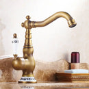 DecorBites™ Antique Brass Ceramic Handle Basin Faucet, Deck Mounted Kitchen Sink Mixer Tap