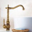 DecorBites™ Antique Brass Ceramic Handle Basin Faucet, Deck Mounted Kitchen Sink Mixer Tap