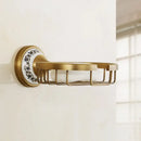 DecorBites™ Antique Brass Ceramic Soap Dish Copper Soap Basket Bathroom Accessories