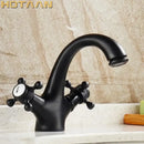 DecorBites™ Antique Brass Double Handle Faucet Kitchen Bathroom Basin Mixer Robinet Antique