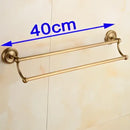 DecorBites™ Antique Brass Double Towel Bar Rack - Solid Brass, 30-60cm