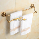DecorBites™ Antique Brass Double Towel Bar Rack - Solid Brass, 30-60cm