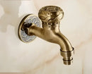 DecorBites™ Antique Brass Dragon Carved Outdoor Washing Machine Faucet Cold Tap