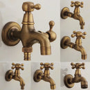 DecorBites™ Antique Brass Dragon Carved Outdoor Washing Machine Faucet Cold Tap