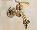 DecorBites™ Antique Brass Dragon Carved Outdoor Washing Machine Faucet Cold Tap
