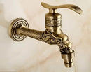 DecorBites™ Antique Brass Dragon Carved Outdoor Washing Machine Faucet Cold Tap