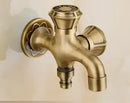 DecorBites™ Antique Brass Dragon Carved Outdoor Washing Machine Faucet Cold Tap
