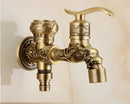 DecorBites™ Antique Brass Dragon Carved Outdoor Washing Machine Faucet Cold Tap