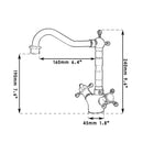 DecorBites™ Antique Brass Dual Handle Swivel Sink Faucet Rotated Mixer Tap