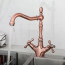 DecorBites™ Antique Brass Dual Handle Swivel Sink Faucet Rotated Mixer Tap