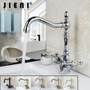 DecorBites™ Antique Brass Dual Handle Swivel Sink Faucet Rotated Mixer Tap