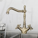 DecorBites™ Antique Brass Dual Handle Swivel Sink Faucet Rotated Mixer Tap