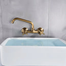 DecorBites™ Antique Brass Dual Handle Wall Mount Kitchen Faucet