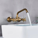 DecorBites™ Antique Brass Dual Handle Wall Mount Kitchen Faucet