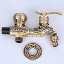 DecorBites™ Antique Brass Finish Garden Bibcock Faucet Wall Mount Washing Machine Tap