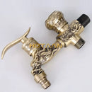 DecorBites™ Antique Brass Finish Garden Bibcock Faucet Wall Mount Washing Machine Tap