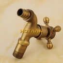 DecorBites™ Antique Brass Finish Wall Mount Garden Bibcock Faucet