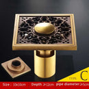 DecorBites™ Antique Brass Fish Style Shower Drain 10cm Square Floor Drainer