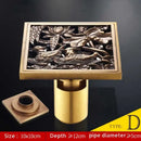 DecorBites™ Antique Brass Fish Style Shower Drain 10cm Square Floor Drainer