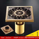 DecorBites™ Antique Brass Fish Style Shower Drain 10cm Square Floor Drainer