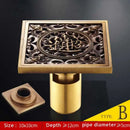 DecorBites™ Antique Brass Fish Style Shower Drain 10cm Square Floor Drainer