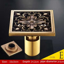 DecorBites™ Antique Brass Fish Style Shower Drain 10cm Square Floor Drainer