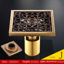 DecorBites™ Antique Brass Fish Style Shower Drain 10cm Square Floor Drainer