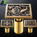 DecorBites™ Antique Brass Fish Style Shower Drain 10cm Square Floor Drainer
