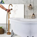 Antique brass swivel spout mixer tap bathroom freestanding faucet