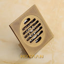 DecorBites™ Antique Brass Flower Art Bathroom Accessory Floor Drain Waste Grate - 100mm*100mm