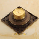 DecorBites™ Antique Brass Flower Art Bathroom Accessory Floor Drain Waste Grate - 100mm*100mm
