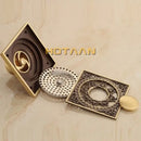 Antique brass flower art square floor drain black & gold bathroom