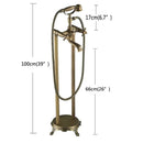 DecorBites™ Antique Brass Freestanding Bathtub Filler with Hand Shower