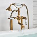 DecorBites™ Antique Brass Freestanding Bathtub Filler with Hand Shower