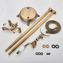 DecorBites™ Antique Brass Freestanding Bathtub Filler with Hand Shower