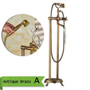 DecorBites™ Antique Brass Freestanding Bathtub Filler with Hand Shower
