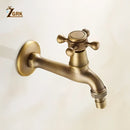 Antique brass garden bibcock tap outdoor cross handle faucet
