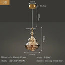 DecorBites™ Antique Brass Glass Chandelier for Dining Room and Bar