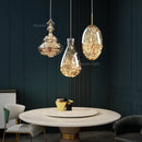 DecorBites™ Antique Brass Glass Chandelier for Dining Room and Bar