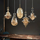 DecorBites™ Antique Brass Glass Chandelier for Dining Room and Bar