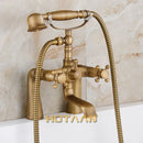 DecorBites™ Antique Brass Hand Held Shower Head Kit for Bathroom Bath Tub Faucet