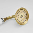 DecorBites™ Antique Brass Hand Held Shower with Luxury Ceramics - Round Rainfall Faucet