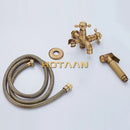 Antique brass handheld bidet sprayer set for bathroom