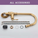 DecorBites™ Antique Brass Kitchen Faucet Swivel Spout Pull Down Hot Cold Mixer