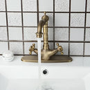 Antique brass farmhouse kitchen tap with double cross handles