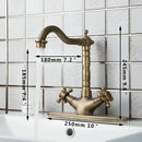Antique brass farmhouse kitchen tap with double cross handles