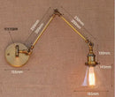 DecorBites™ Antique Brass Loft Industrial Wall Lamp Swing Arm Sconce