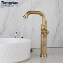 DecorBites™ Antique Brass/Oil Rubbed Bronze Bathroom Faucet Deck Mount Single Handle Mixer Tap