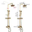 DecorBites™ Antique Brass Rainfall Shower Faucet Set with 2 Functions