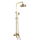 DecorBites™ Antique Brass Rainfall Shower Faucet Set with Handshower and Shelf